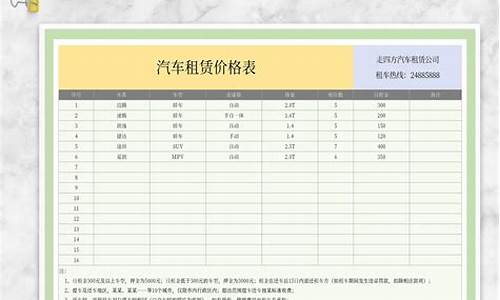 镇江汽车租赁价格表-镇江租车公司价格表